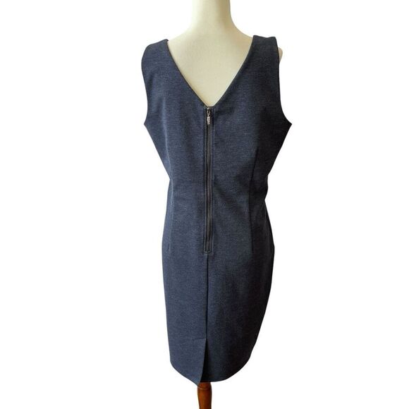 ORB SHEATH DRESS LG SLEEVELESS CAREER CASUAL MINIMALIST BACK ZIP OFFICE CHIC - Picture 5 of 13